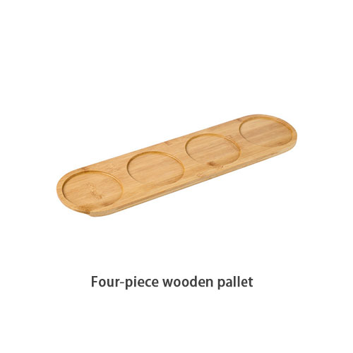 Ceramic Spice Rack Salt Shaker And Pepper Shaker Oil Bottle Set Kitchen Household Supplies For Spices Storage Jar With Cover: 4-wooden Pallet
