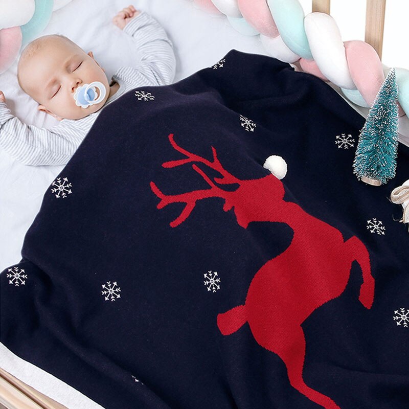 Couverture de noël en tricot pour bébé garçon et fille, édredon pour -né, vêtements à tenir, collection automne-hiver