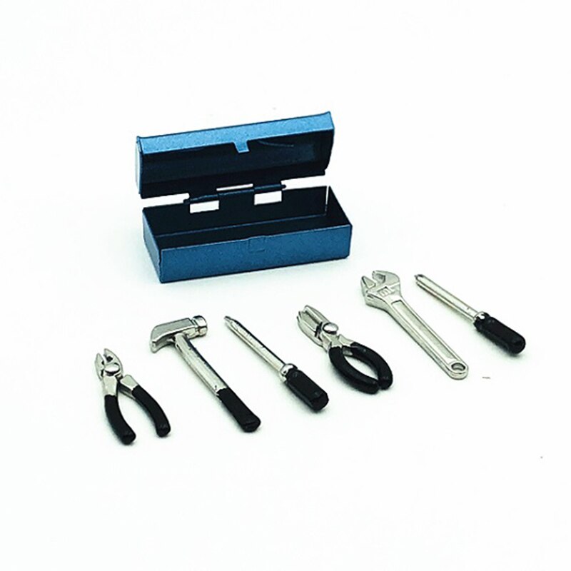 Rc chenille 1:10 accessoires Mini marteau clé boîte à outils pour Traxxas Trx-4 Tamiya Cc01 Axial Scx10 D90 D110 Tf2 Rc voiture (bleu)