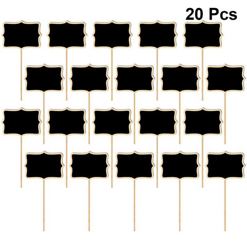 20 pièces tableau noir Toppers en bois tableau d'affichage tableau noir signes plantes de jardin étiquettes marqueurs de jardin étiquette: C