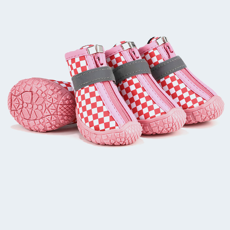 4 sztuki kalosze dla psa wodoodporne buty z pasek odblaskowy antypoślizgowymi oddychającymi śniegowcami dla małych zwierząt bezpieczniejszej podróży w nocy