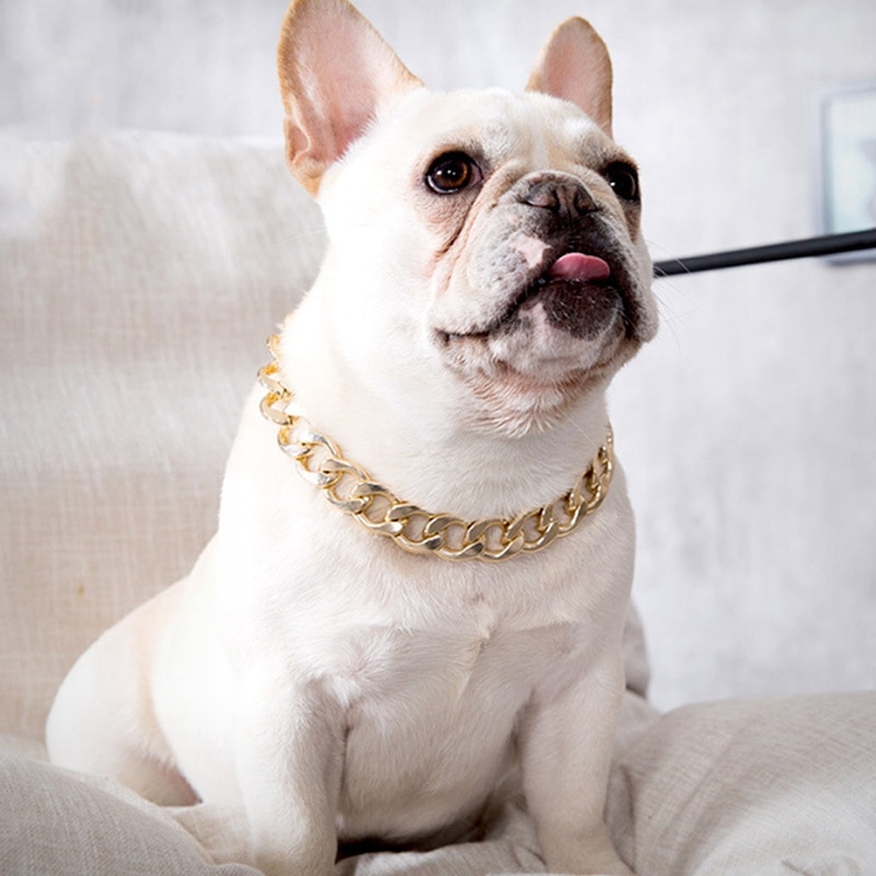 Dog Neck Chain Pet Chain Collar Cool Plastic Adjustable Gold Silver Plated Puppy Chain Pet Chain Necklace For Cat Dog