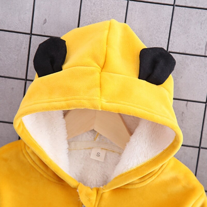 Felpe con cappuccio da cartone animato per bambini invernali Plus felpe in velluto felpe con cappuccio in cotone spesso neonati ragazza cappotto caldo vestiti