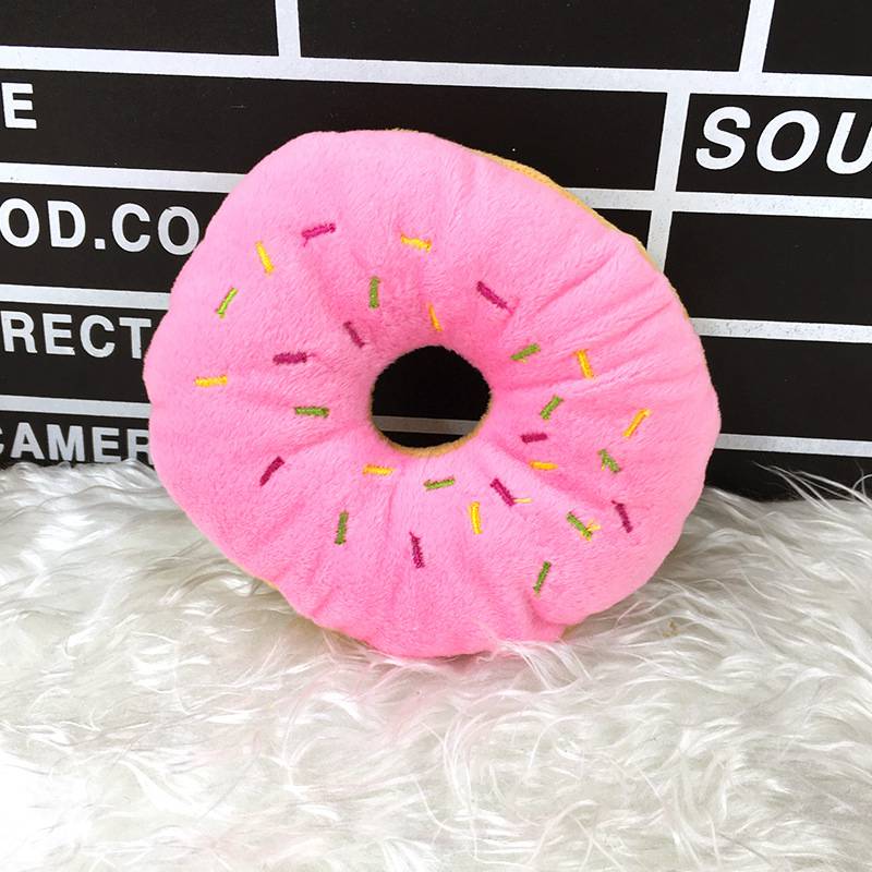 Chihuahua Spielzeug Für Hunde Plüsch Spielzeug Donut Hund Spielzeug Interaktive Hund Kauen Quietschende Kauen Plüsch Donut Spielen Cartoon Spielzeug Schöne sound