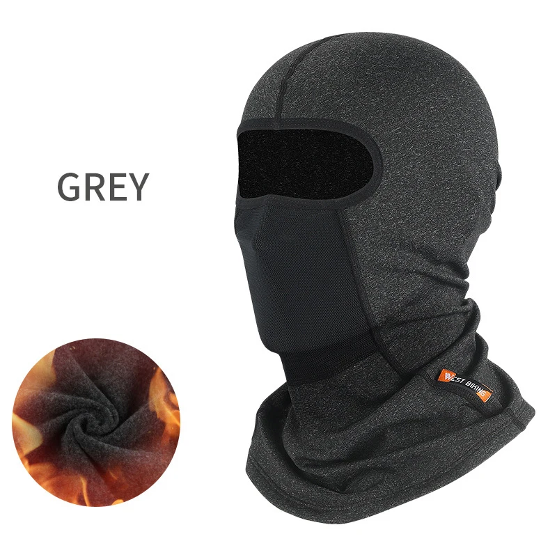 Balaclava de inverno para ciclismo, máscara facial para motocicleta, capacete completo para homens e mulheres, esportes, à prova de poeira, cachecol à prova de vento: CINZA