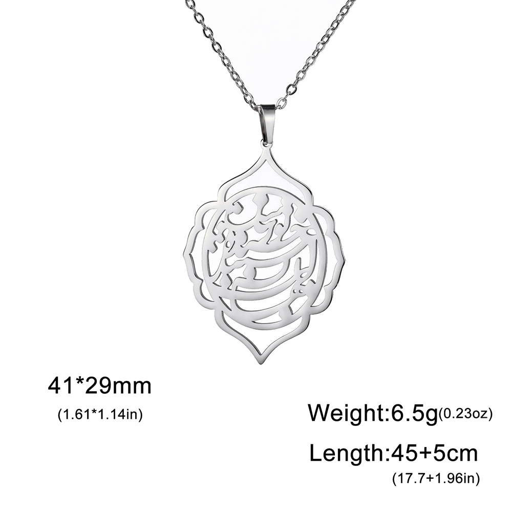 Dawapara Negen Punt Bahai Bahaism Ster Ketting Perzische Kalligrafie Farsi Parsi Hanger Roestvrij Stalen Sieraden: Zilver / Plating Pistool