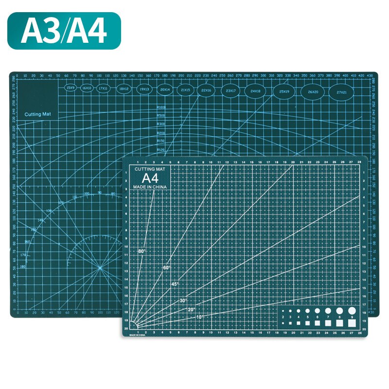 PVC Cutting Mat A4/A3 Durable Self-healing Cut Pad Patchwork Tools Handmade Diy Accessory Cutting Plate Dark Green
