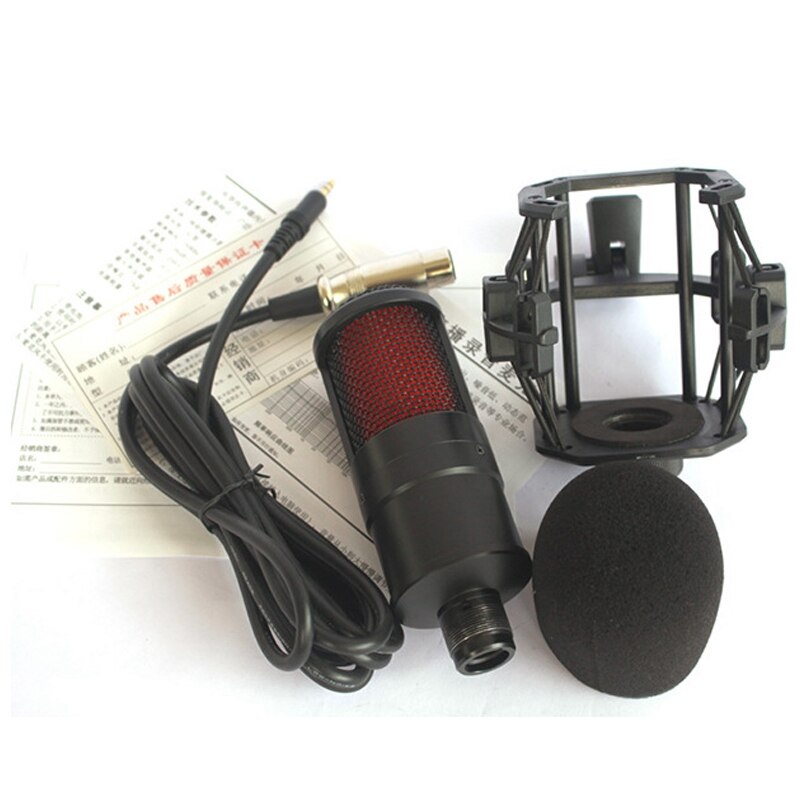 Shock Film Condenser Microphone Computer Phone K Songbao Recording Microphone Heart-Shaped Pointing Live Microphone