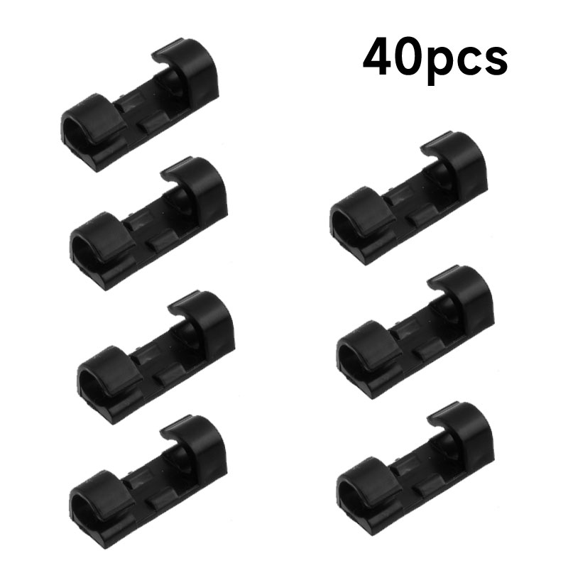 40 STKS Kabelorganizer Clips Kabelbeheer Draadmanager Snoerhouder USB Opladen Datalijn Spoelopwinder Wandgemonteerde haak: Paars