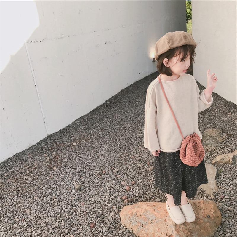 Flickbyxor prickiga lösa vida ben byxor höst barnkläder 2-7 år barn leggings