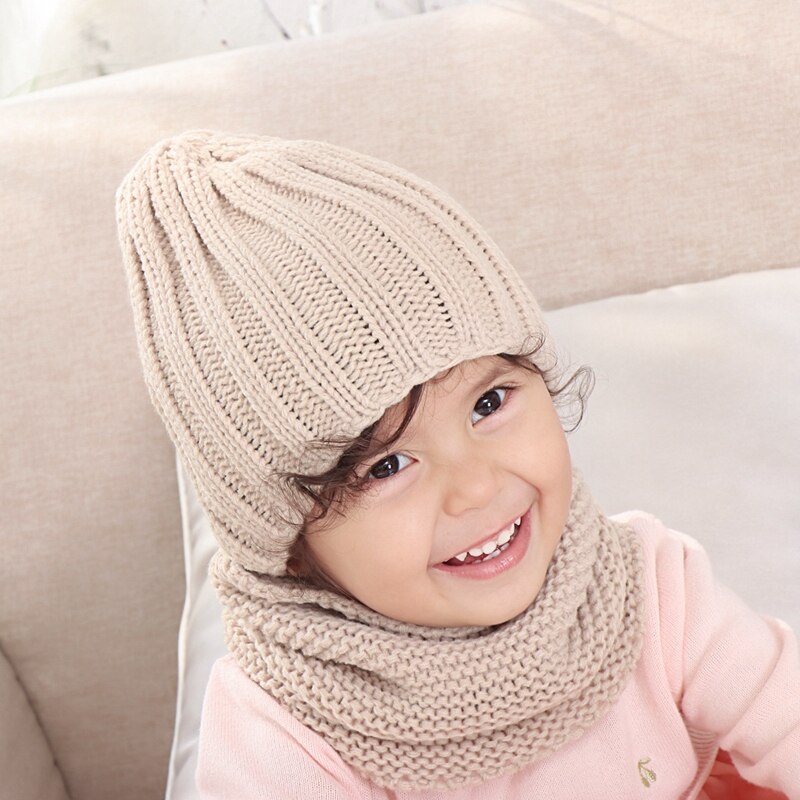Kids Scarf Pompom Winter Warm Children Toddler Scarves Outdoor Solid Color Knitted Baby Girl Boy Scarfs: 2