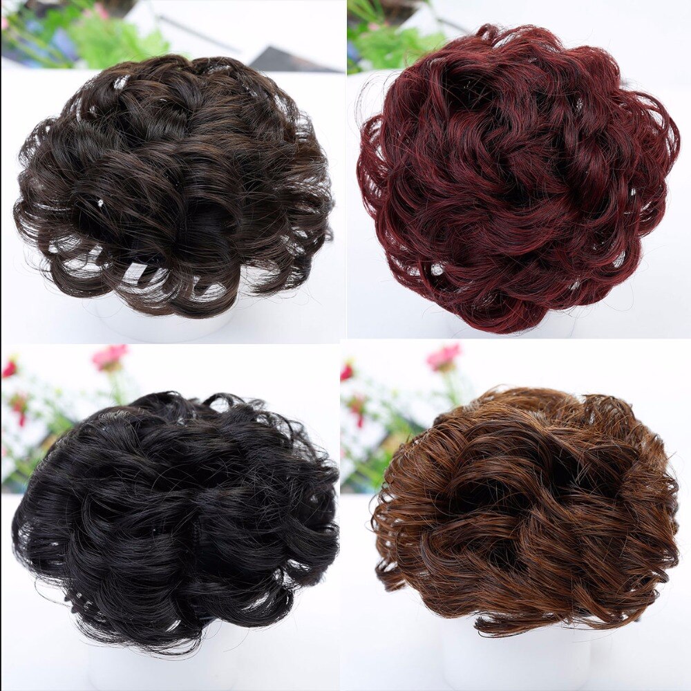 Allaosify kvinders krøllede chignon med varmebestandighed klo snoretræk syntetisk scrunchie wrap hårring hårstykker