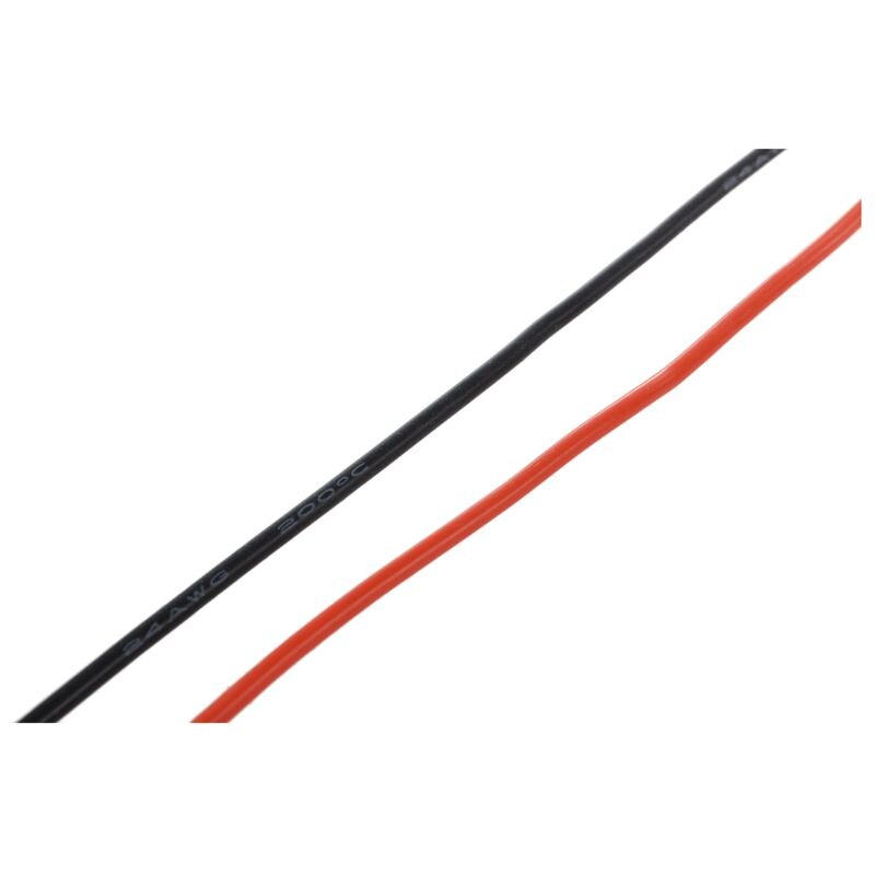 2x 24 Gauge AWG Silicone Rubber Wire Cable Red Black Flexible