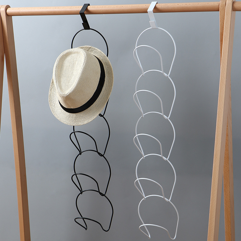 81*9Cm 5 Pack Opvouwbare Baseball Cap Rack Hoed Houder Rack Thuis Organisator Opslag Deur Kast Hanger Cap houder Rack Zwart Wit