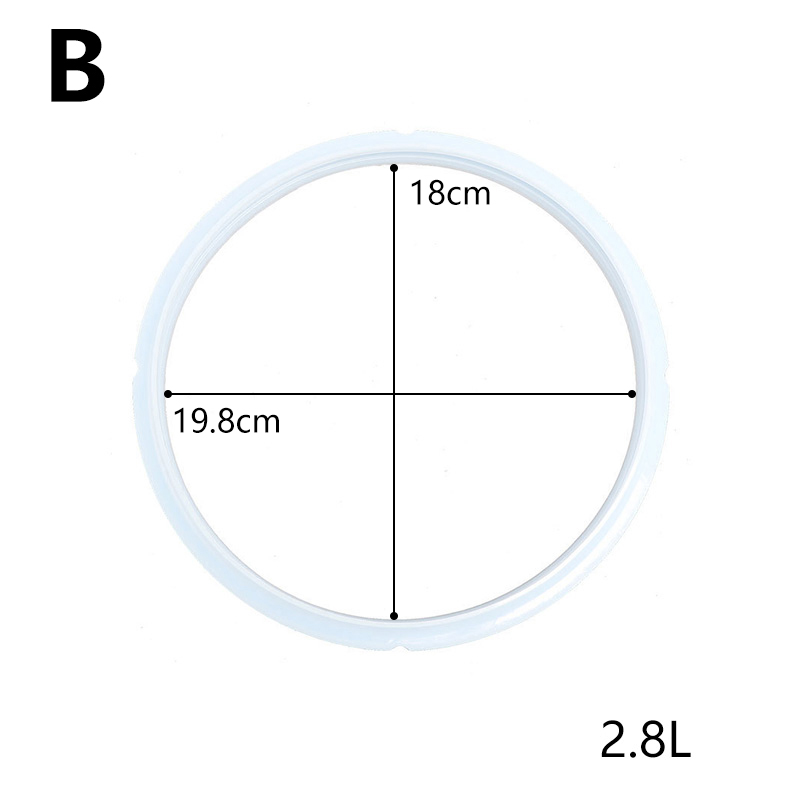 Afdichting Ring 16 18 20 22 24Cm Snelkookpannen Wit Silicone Rubber Pakking Afdichtring Snelkookpan Afdichtring keuken Tool: B 18cm