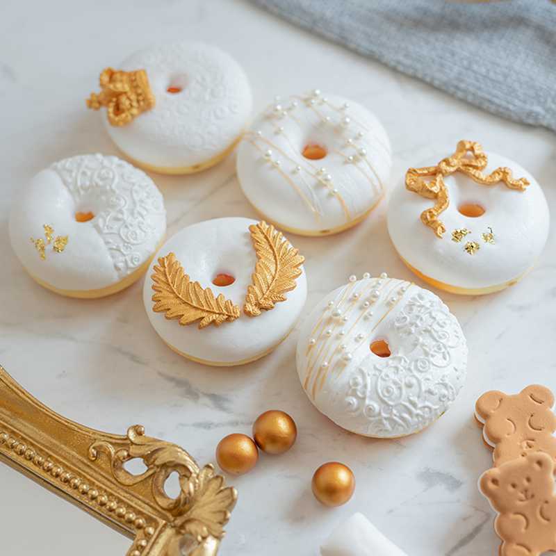 Simulation kage mad model bryllup platin donut dessert bord scene layout vindue dekoration skyde rekvisitter