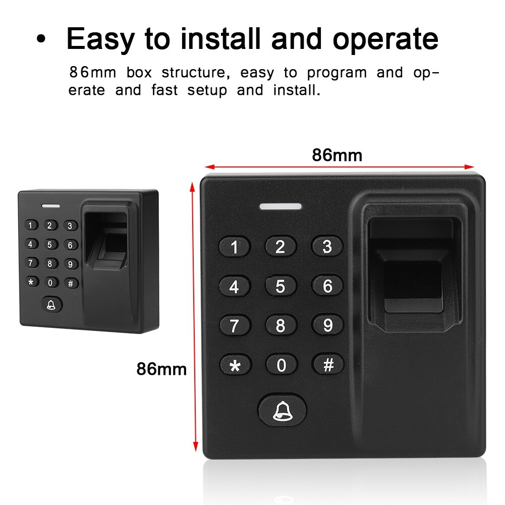 Biometric Fingerprint Recognization + RFID Card Reader Scanner + Password Backlight Keypad 125KHz Card Access Control Syetem