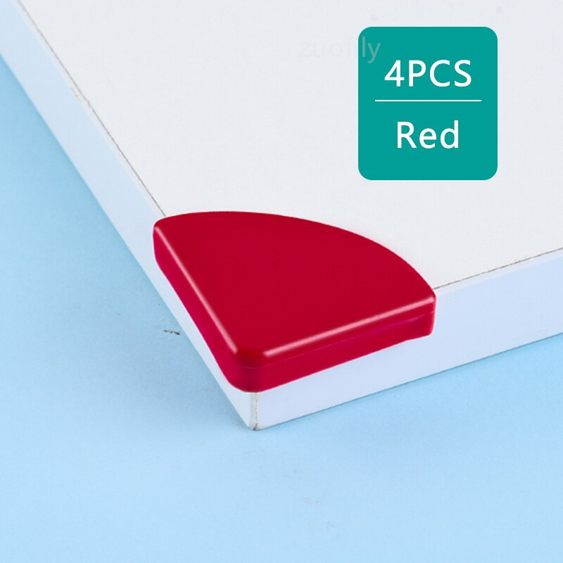 4 stk babysikker hjørnebeskytter blød silikone bord skrivebord hjørnebeskytter børn sikkerhed pvc kantbeskytter til baby børn beskyttelse: Rød