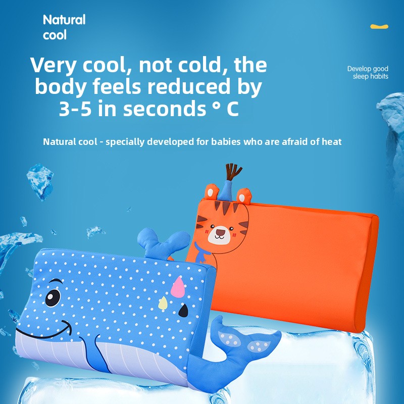 Baby Pillows Toddler Summer Foam Bed Pillows Breathable Slow Rebound Baby Cartoon Neck Nursing Pillow Travel Cushion Bedding