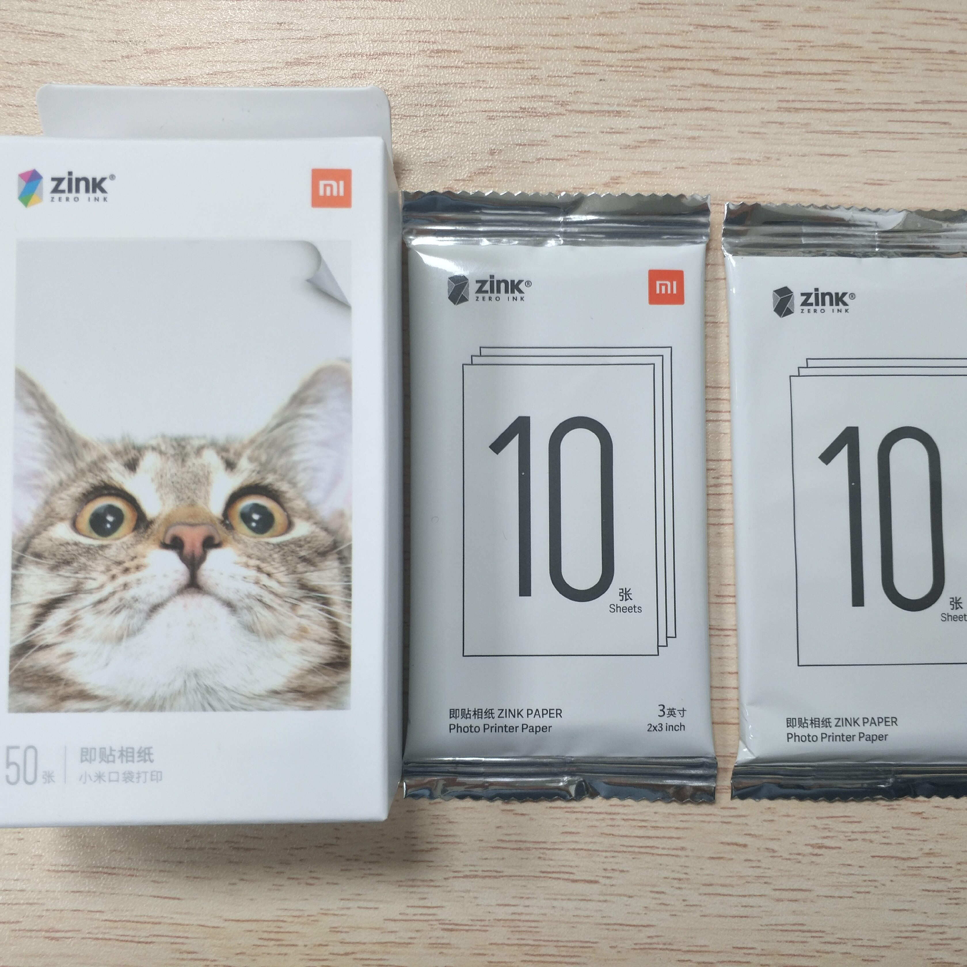 Xiaomi-impresora de bolsillo ZINK de , papel autoadhesivo, impresión fotográfica a color, Mini impresora de bolsillo de 3 pulgadas,: 70 pcs