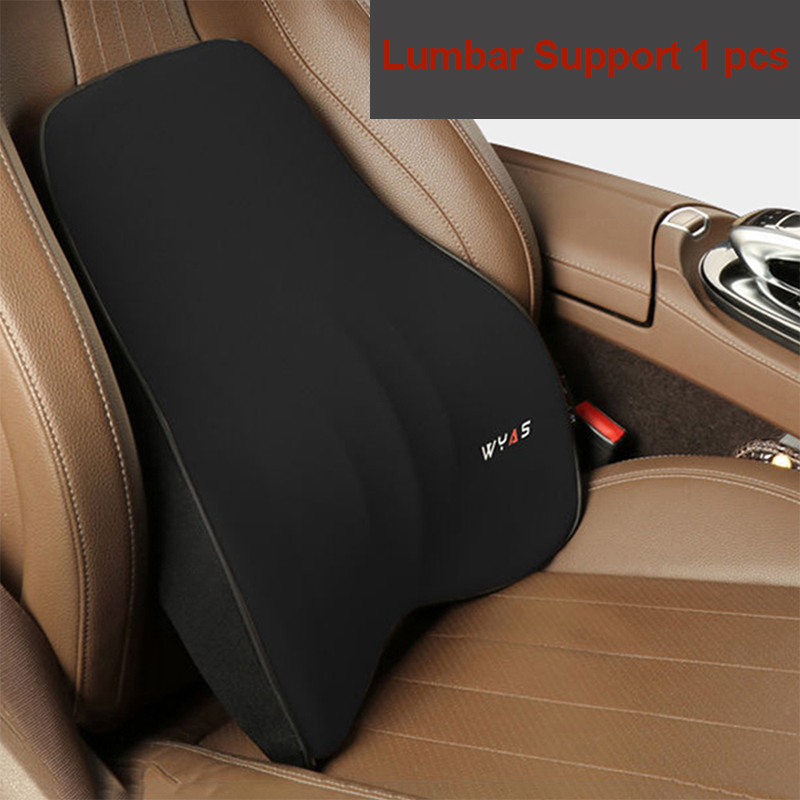 Car Lumbar Support Headrest Neck Pillow Support Universal Soft Neck Pillows Cushion Car Memory Foam Lumbar Pillow Back Support: Yellow