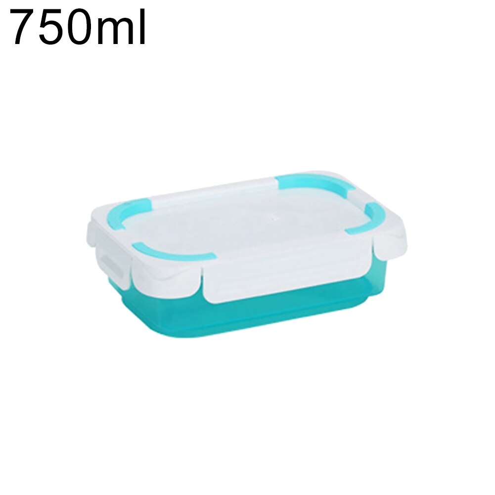 300-6500ml Refrigerator Food Storage Containers With Drainer Kitchen Storage Vegetable Fruit Fresh Box Organizer With Lid: Green 750ml