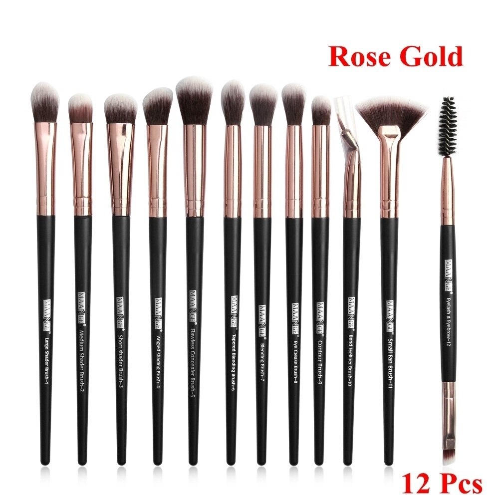 12pcs Makeup Brush Set: Rose gold