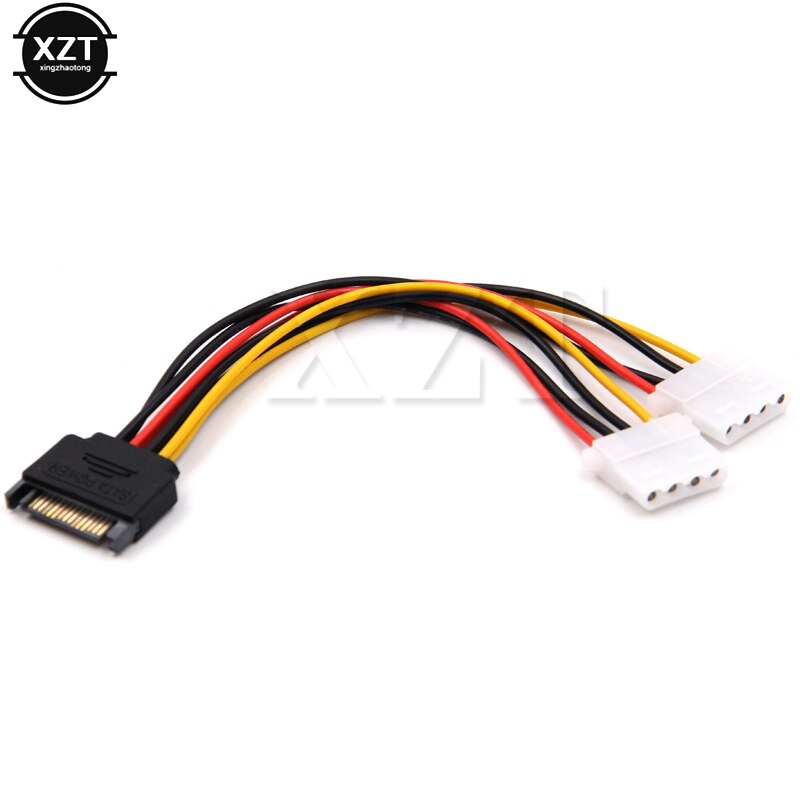 15 Pin SATA to 2 Male to Female 4 Pin Molex standard IDE HDD Advanced Power supply Hard Drive Cable connector