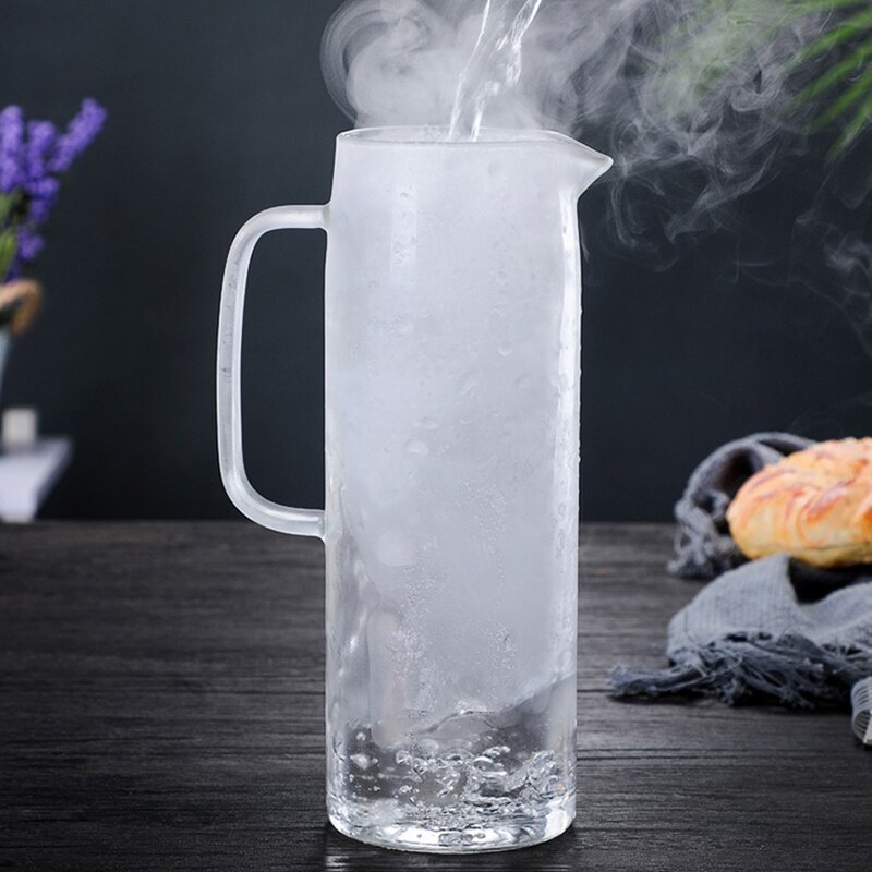 Glas Water Pot Koud Water Fles Handvat Waterkoker Transparant Hittebestendig Sap Theepot Pitcher Water Waterkoker 1.2L 1.5L
