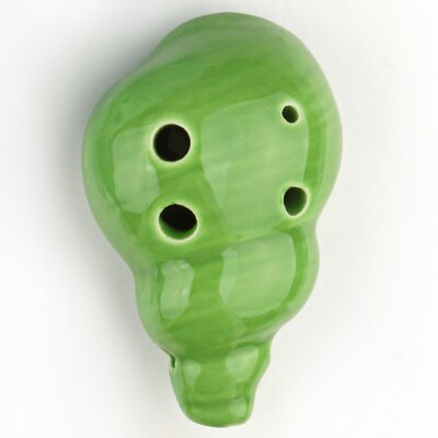 Ocarina 6 Hole Small Conch Ocarina Alto C Tone Beginner Ocarina Tourist Souvenir Teaching Toys Ceramic Pendant: Green