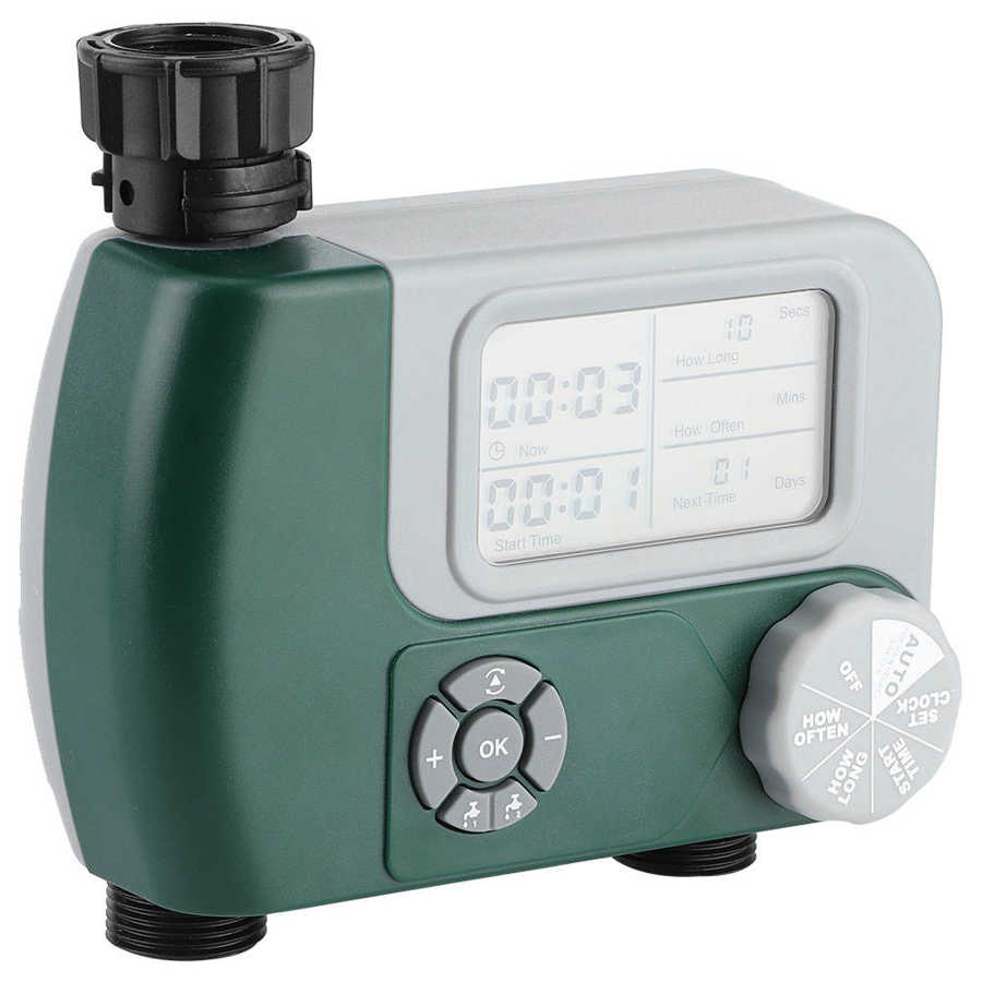 House Cleaning Tools Dual Outlet Timer Irrigation System Controller Intelligent Large Display Watering Controller Window