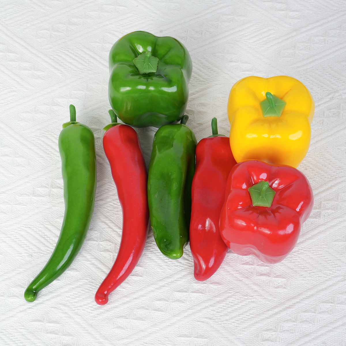 7pcs Pepper Green Pepper simulated vegetables Artificial PE Fruit Model Party Kitchen Decoration Shooting props: Deep Pink