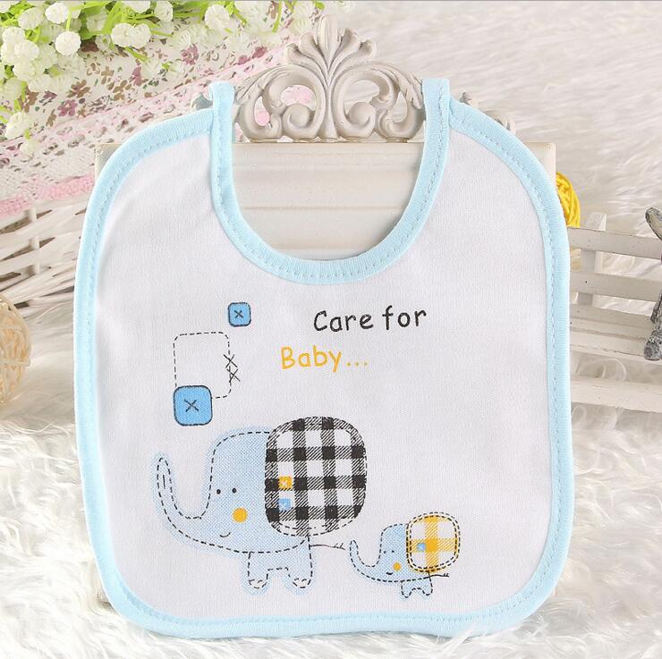 Soft newborn cotton elephant girls boys baby bibs towel feeding burp cloth waterproof Infant animal double layer Bandana Feeding