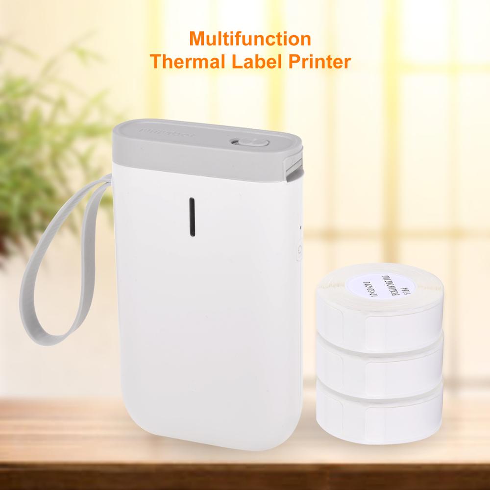 D11 WirelessThermal Label Printer Handheld Label Maker Machine Portable Price Sticker Printer Pocket Wireless Office Printer: White add 3Roll