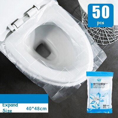 1 Set(6pcs/50pcs)Business Travel Toilet Seat Cover Waterproof Disposable Toilet Mat Universal Toilet Seat Cushion Paper: 50pcs(1 set)