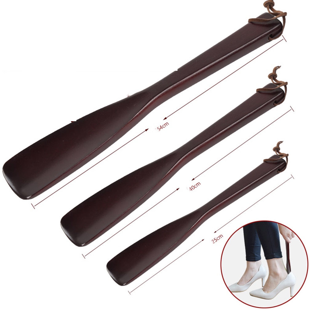 Holz Schuhlöffel Lange Schuh Horn mit Schleife Bequem für Hängen Löffel Schuh Hörner 25-54 cm