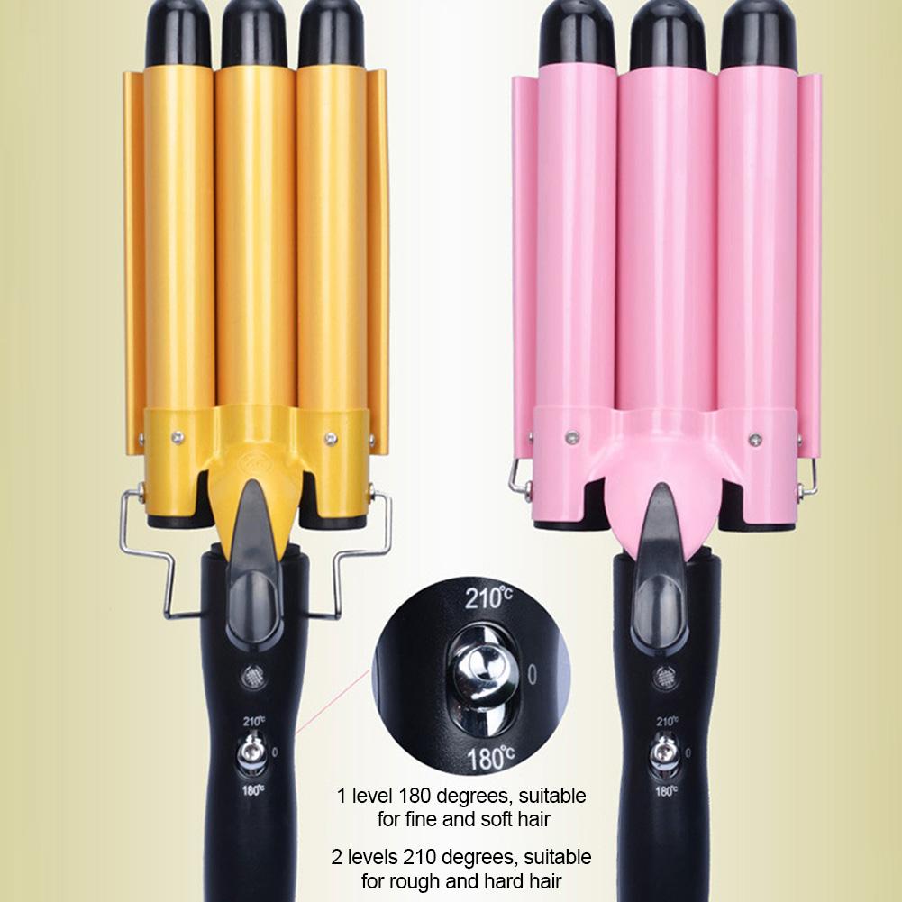 3 Barrel Curling Iron Wand Tourmaline Triple Barrels Hair Waver Hair Crimper Create Natural Curls & Universal Conversion Plug