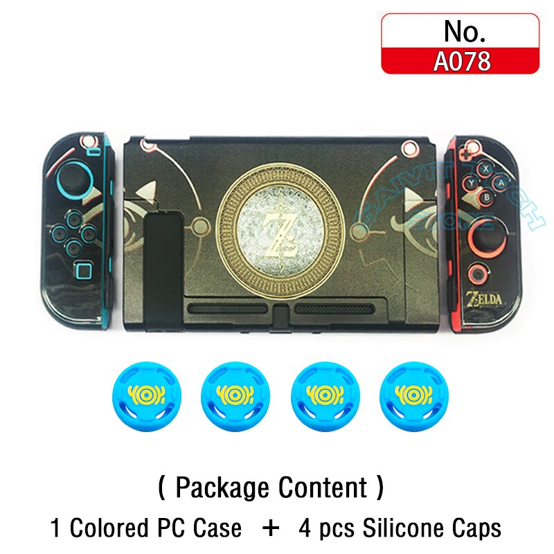 Funda protectora para consola Nintendo Switch y Joy-Con, carcasa rígida Con de temática NS, edición limitada: 5in1 A078