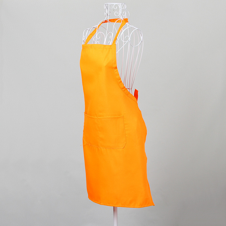 Canvas Cotton Aprons Canvas Pockets Baking Chefs Kitchen Cooking Apron фартук кухонный Chefs With Hat Household Merchandises: orange