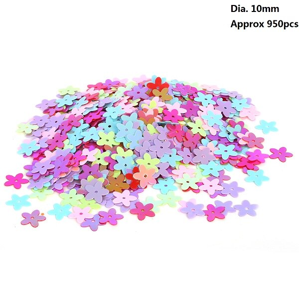 5/6/10/15mm 350-3200 stks Gemengde kleur Losse Sequin Voor Kleding Accssory DIY Craft Scrapbooking Wedding Sieraden Maken: Cinquefoil 950pcs