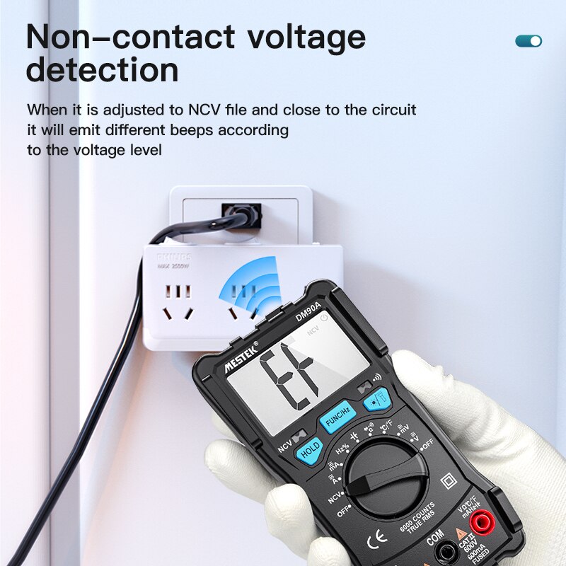 NCV Digital Multimeter 6000 Counts Auto Ranging AC/DC Voltage Meter Flash Back Light Large Screen digital multitester