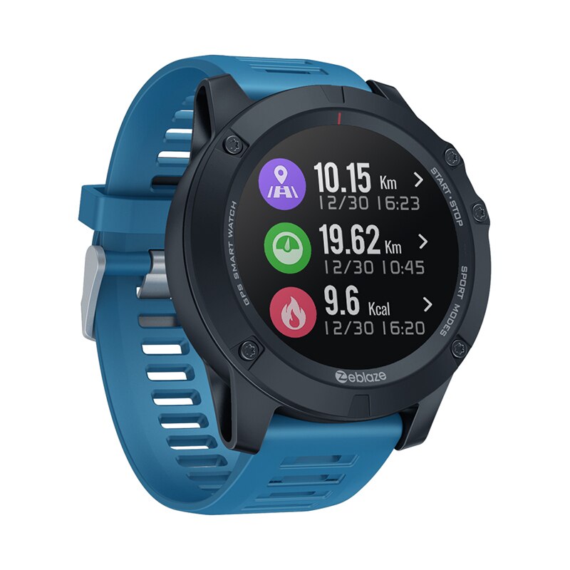 Buitensport smartwatches met gps, hartslagmeter voor de hele dag, meerdere sportmodi, fitness smartwatch: Blauwe silica