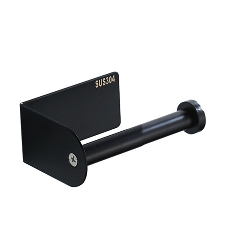 Stainless Steel Kitchen Towel Rack Free Perforation Bathroom Wall Hanging Rack: Black Short