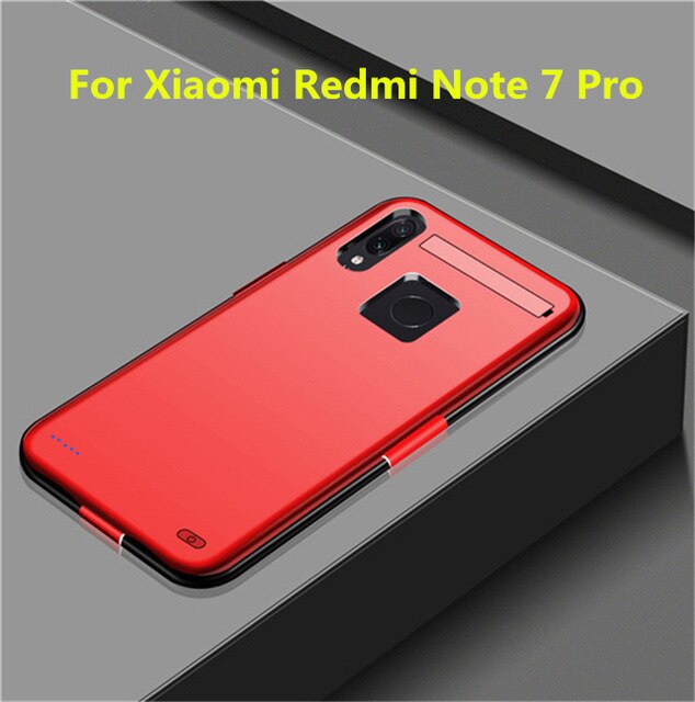 6800Mah Powerbank Batterij Opladen Cover Voor Xiaomi Redmi Note 7 Pro Draagbare Batterij Oplader Case Voor Redmi Note 7 batterij Case: Red  for Note 7 Pro