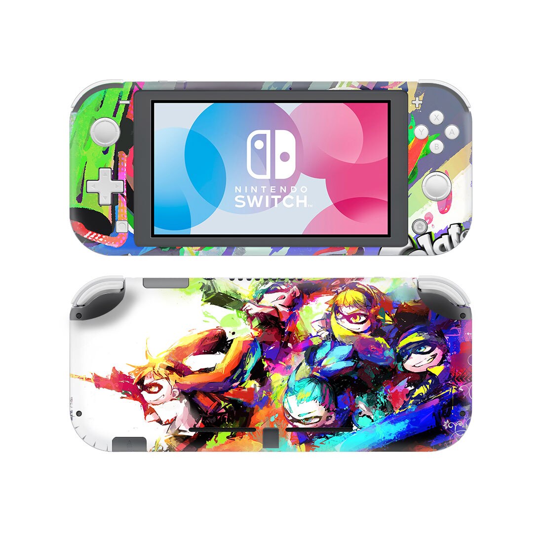 Splatoon-pegatina de piel de vinilo para Nintendo Switch Lite NSL, película protectora, cubierta, 13 estilos disponibles, 2 estilos: Style 5