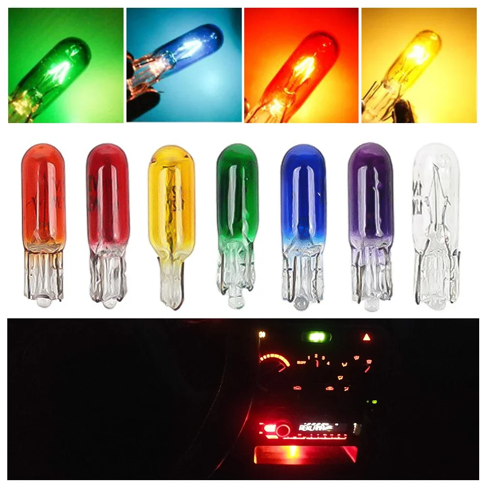 Ampoule Led W2W T5 12V 1.2W, 10 pièces, lampe d'instrument, lumière intérieure de voiture, lampe halogène, lumières d'instruments pour tableau de bord