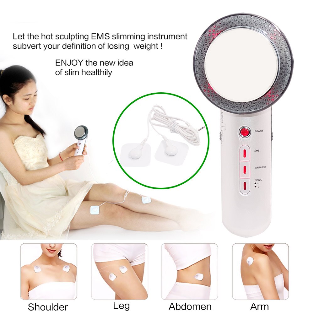 3 in 1 Facial Lifting EMS Infrared Ultrasonic Body Massager Device Ultrasound Slimming Fat Burner Cavitation Face Beauty Machine