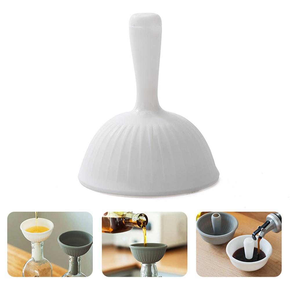 Embudos multifuncionales 2 en 1, embudos plegables de silicona de alimentaria, miniembudo separador de aceite de cocina, bebidas de vino, embudos separadores
