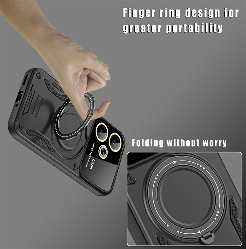 Funda For Xiaomi Poco F6 5G Case Armor Magnetic Ring Magsafe Case For PocoF6 Pocco Poko Little F 6 F6 6F Wireless Charging Cover