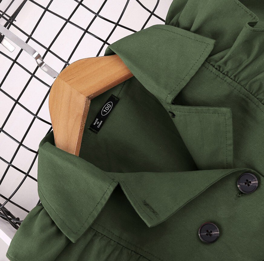 frühling Mäntel Für Mädchen freundlicher Kleidung Herbst Lange ärmeln freundlicher Weiche Einfarbig Kleidung Kleid Mädchen Overall